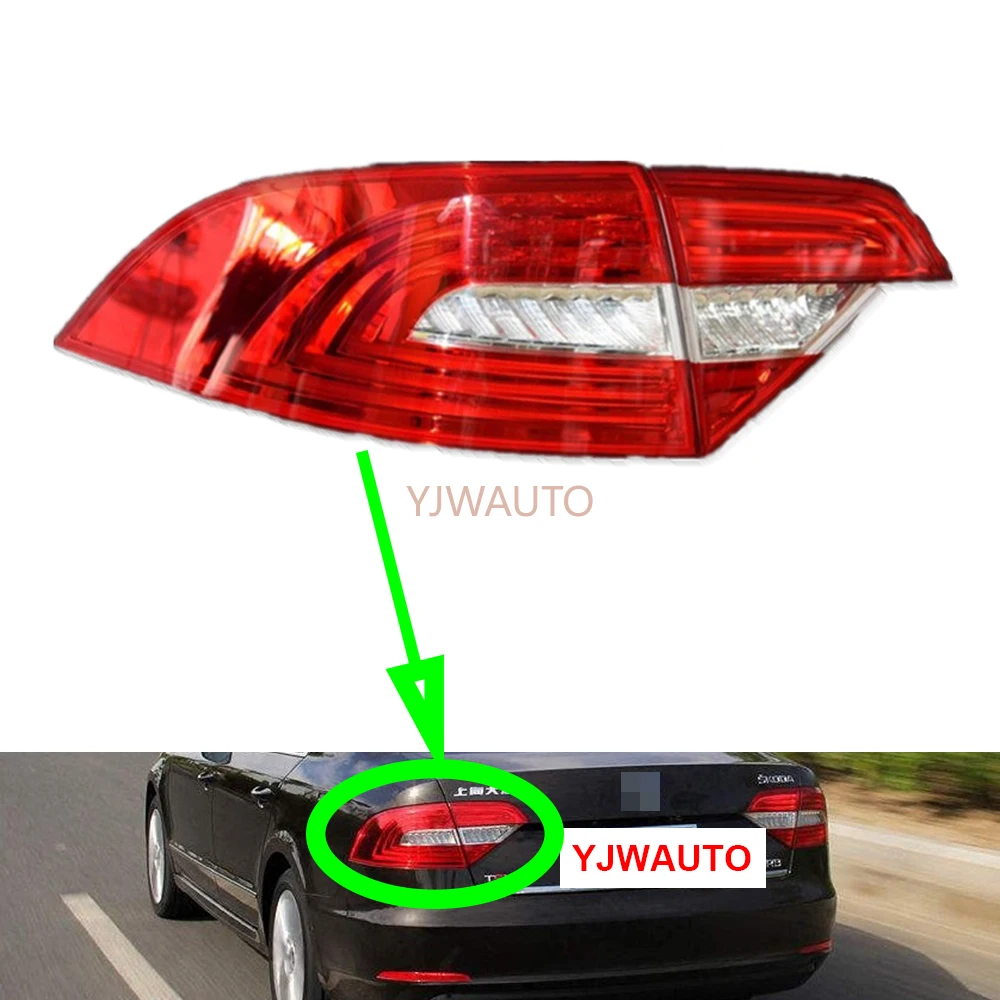 

For Skoda Superb 2013-2015 Taillight Assembly Car Tail lamp Reverse Park lamp Shell Brake Lamp Rear Turn Signal Light Assembly