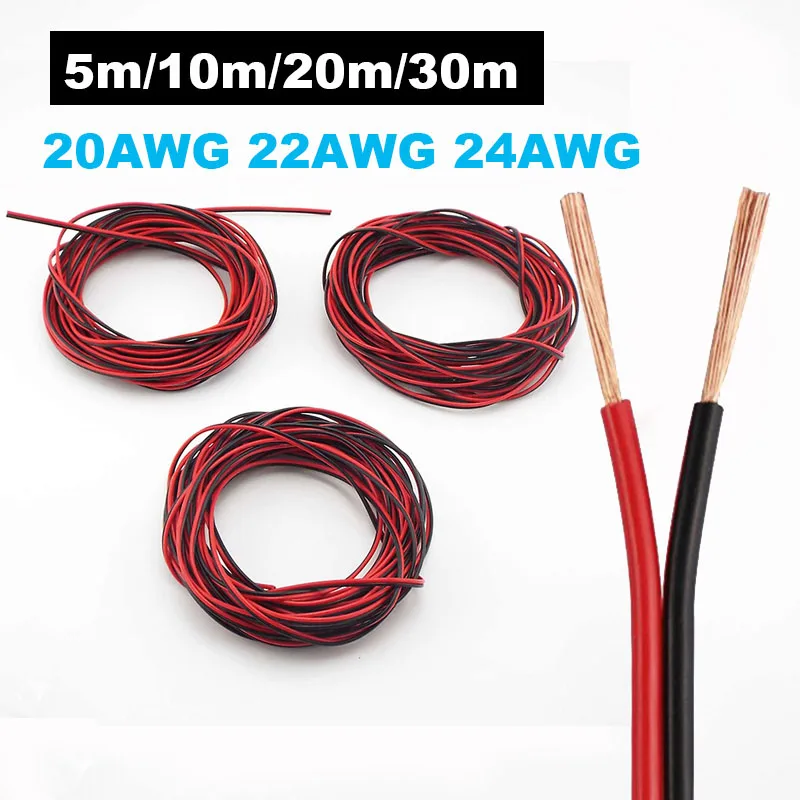 Electrical Wire 2 Pin Wires LED Strip Cable 20AWG 22AWG 24AWG 12V Flexible Electric Extension Cable For Lamp Bulb Automotive C1