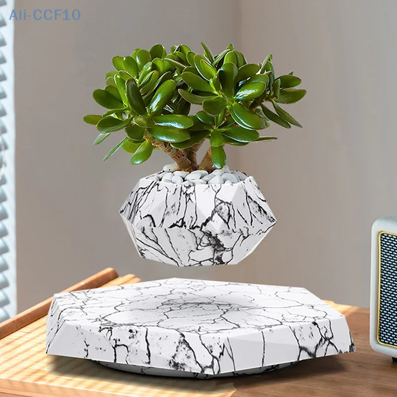 Levitating Air Bonsai Pot Rotation Flower Pot Magnetic Suspension Floating Pot Creative Home Ornaments