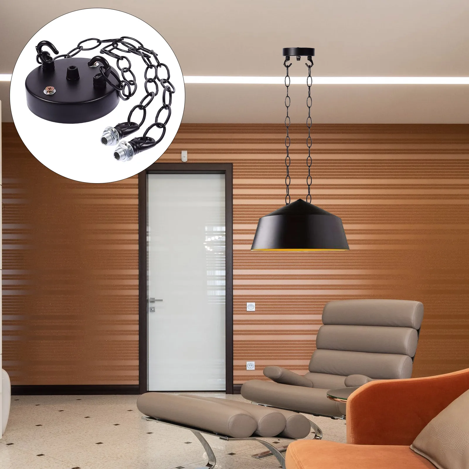 

Ceiling Chandelier Base With Chain Household Nordic Light Decor Diy Lamp Tool Bedroom Living Room Office Durable Metal Ceiling