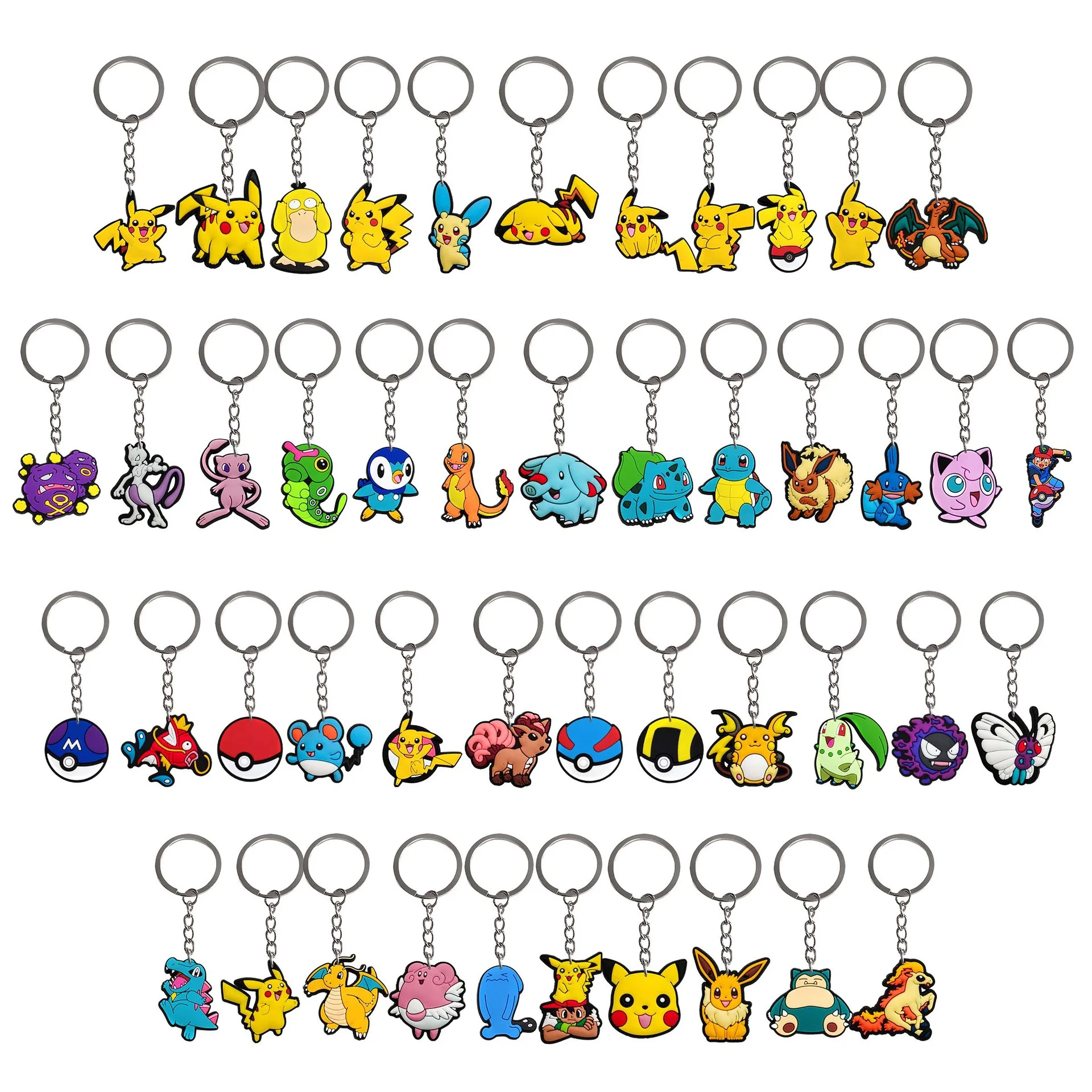 Cadeaux de fête Pokémon, porte-clés Pikachu, pendentifs pour sac à dos, souvenirs, prix de festival pour baby shower, cadeaux d'anniversaire pour enfants