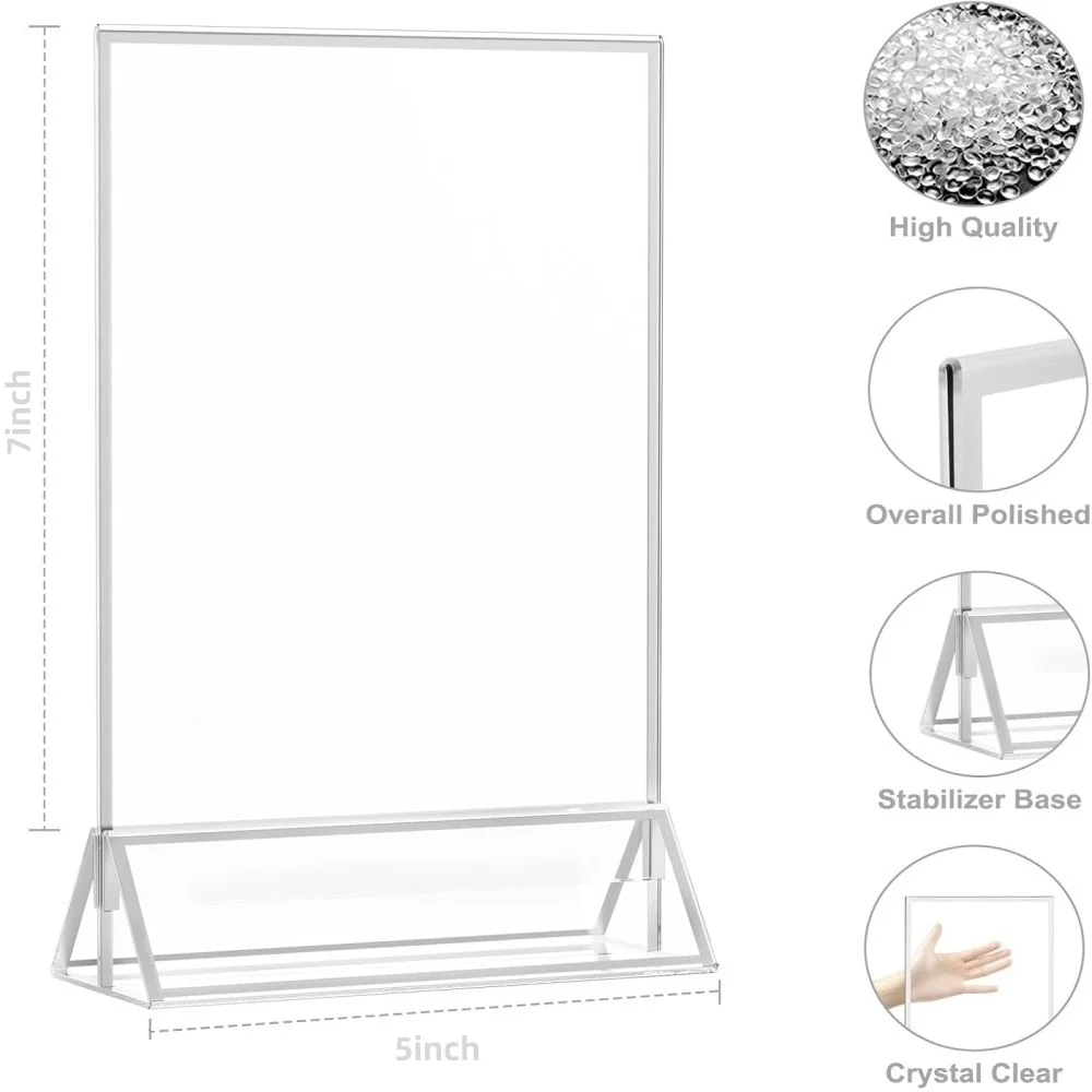 6 Pack Acrylic Sign Holder Double-Sided Picture Frames
