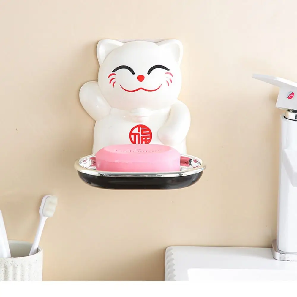 

Настенная мыльница в форме кошки Прочная, не требующая перфорации Настенная мыльница Экономия места Универсальный подвесной держатель для мыла