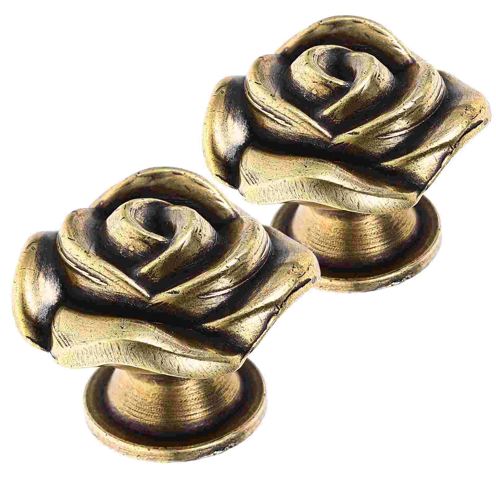 

2pcs Rose Flower Shape Cabinet knobs Replacement Drawer Knobs Vintage Furniture Knobs Handles door handle