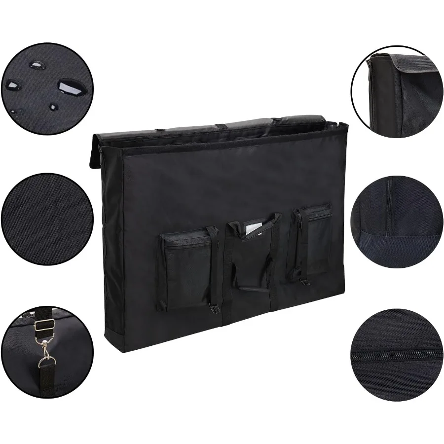 Custodia per portafoglio artistico oversize premium 24 x 36 x 6 pollici 25 x 37 Actual - Custodia protettiva impermeabile su un lato morbido con spalla Stra