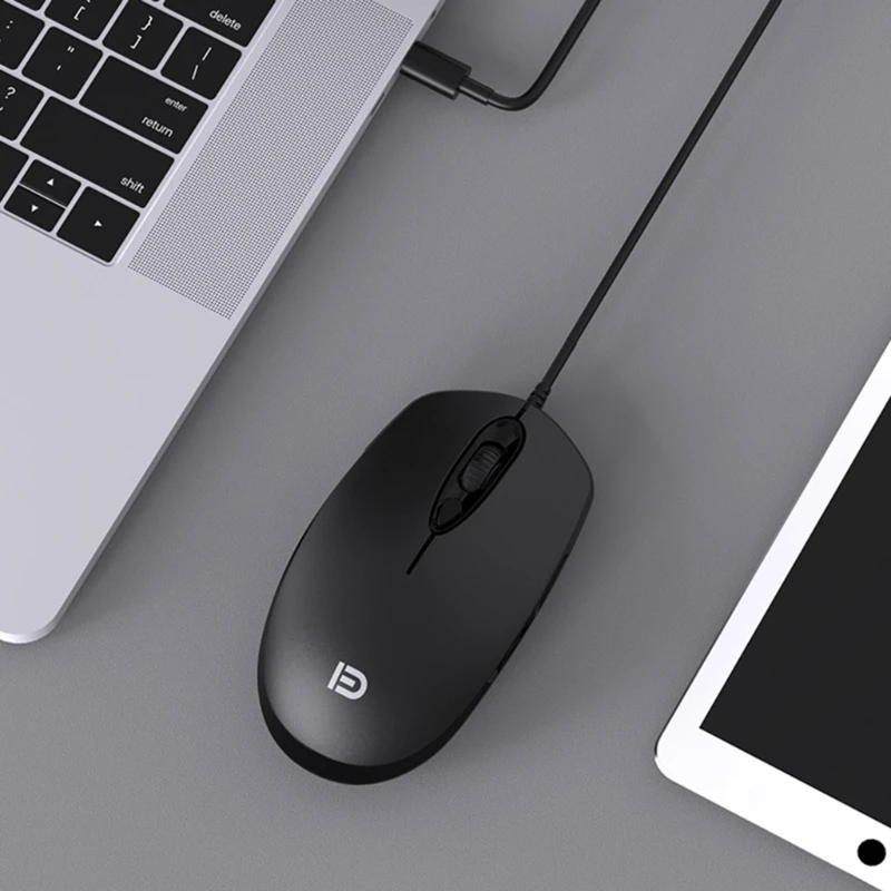 3700C Mouse Tipo C CordedUSB C Mouse para jogos Tipo-C Mouse ergonômico 2000DPI para laptops dispositivos USB tipo C