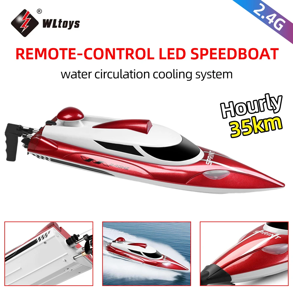 

Wltoys WL918 Радиоуправляемая лодка Высокоскоростная гоночная лодка 35 км/ч Полномасштабный светодиодный скоростной катер 200 м 3000 Ач Аккумулятор 2,4 ГГц Пульт дистанционного управления