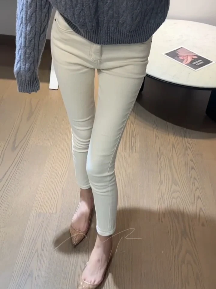 

Женские джинсы-карандаш Slim Fit с высокой талией из эластичного хлопка, белые, универсальные, классические, повседневные, с высокой эластичностью, на пуговицах