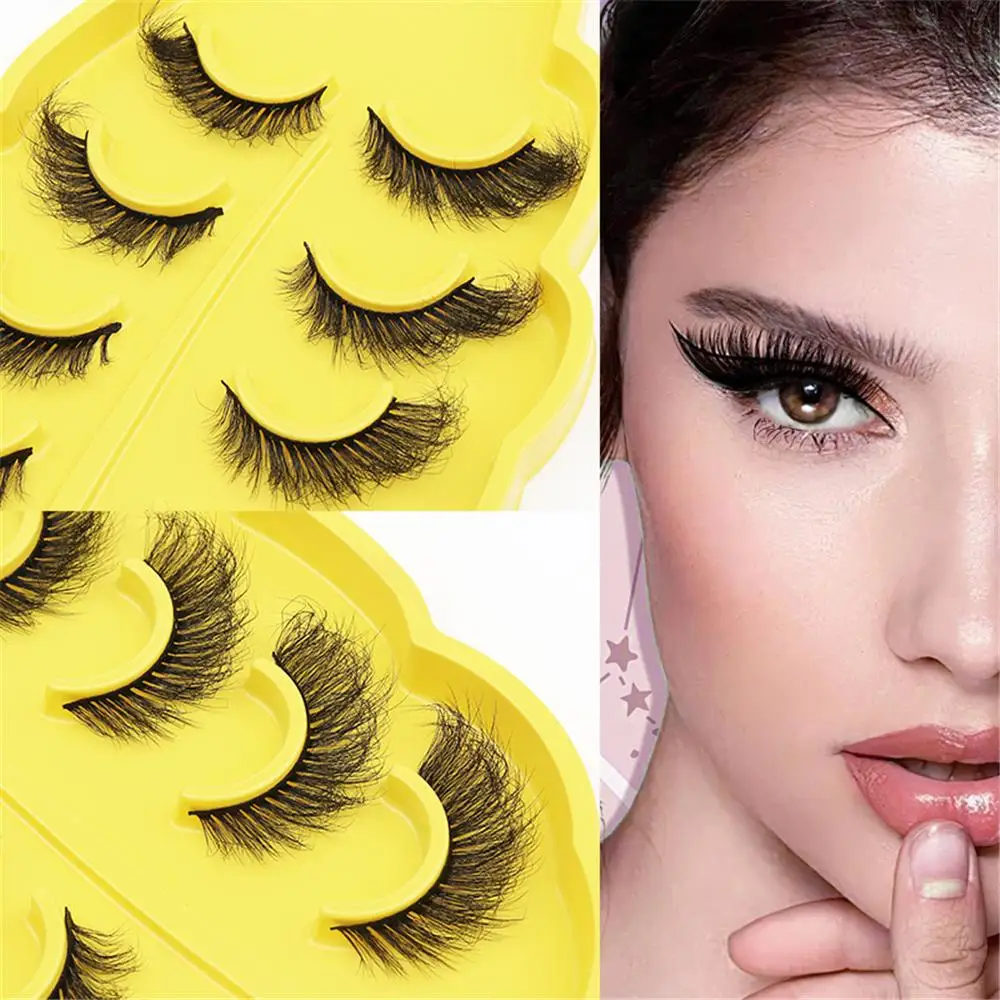 

5 Pairs Leafy Tray False Eyelashes Flying Natural Look Fluffy False Eyelashes Multi-Style Wispy Volume Lashes