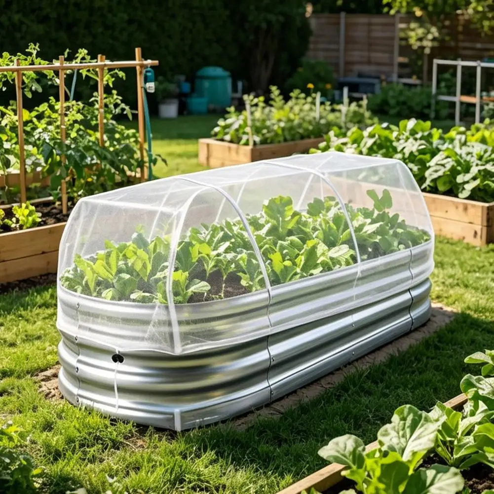 Kleines Garten-Netz für Hochbeete, Atmungsaktive Pflanzenschutzabdeckungen mit Kordelzug, Vogelschutz für Gemüse und Obst