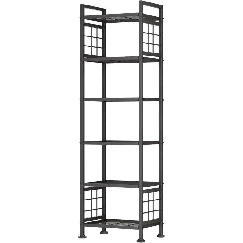 

6-Wire Standing Metal Storage Shelf Unit - Heavy Duty Organizer for Bathroom, Laundry Room & Pantry, Multi-Use Rack