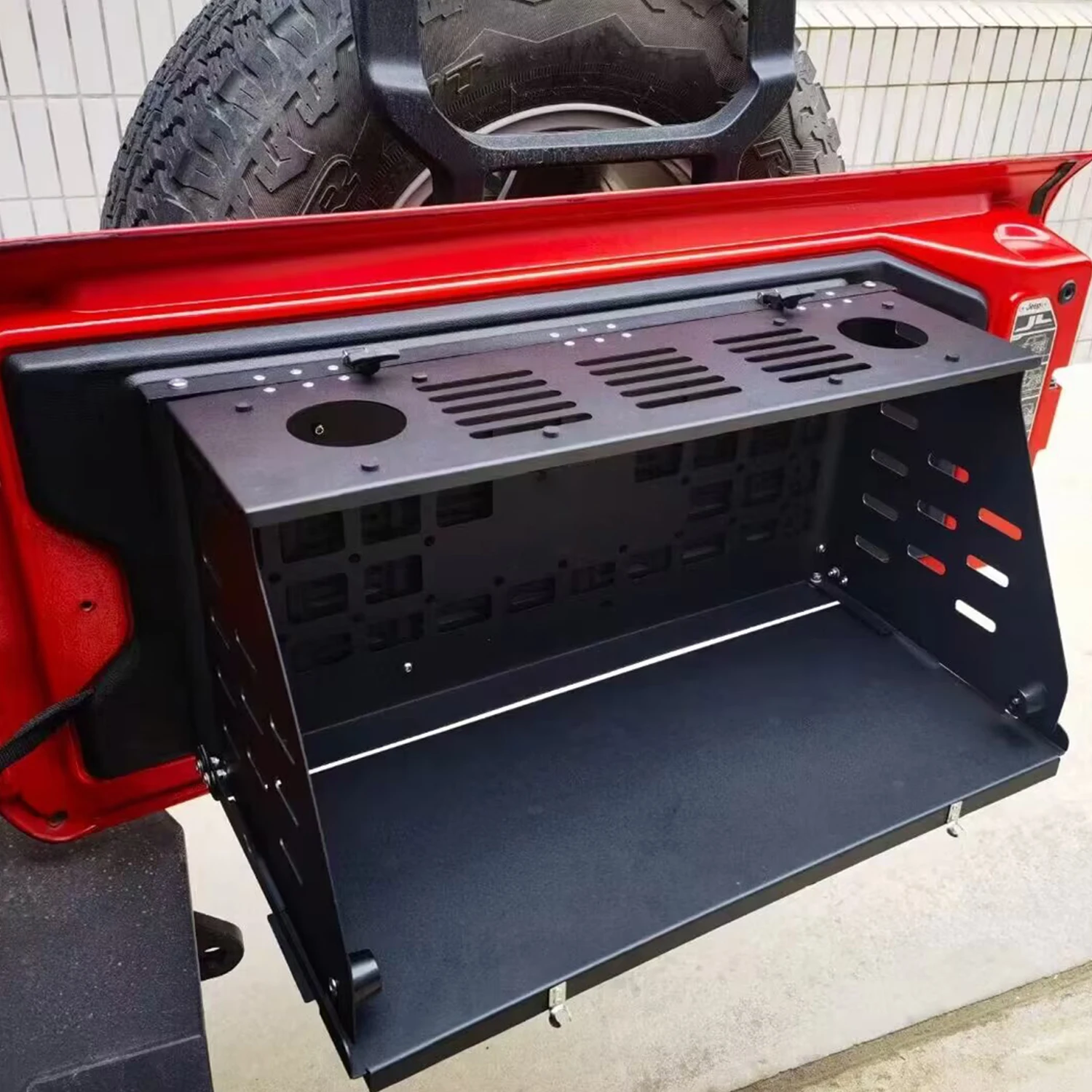 Foldable Table Cargo Shelf Storage Tailgate Table for Jeep Wrangler JL 2018-2022 LANTSUN JL1311