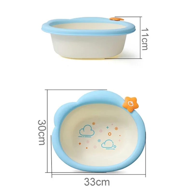 Cartoon Kids Washbasin Bath Tubs Baby Kids Wash Basin Plastic Lightweight Portable Basin Washing Home Baby Bath Accessories