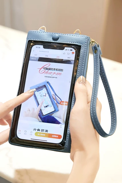 Minimalistyczny portfel damski o dużej pojemności z ekranem dotykowym Długi portfel damski Wysokiej jakości PU LeatherMultiCardHandbagShoulderBag