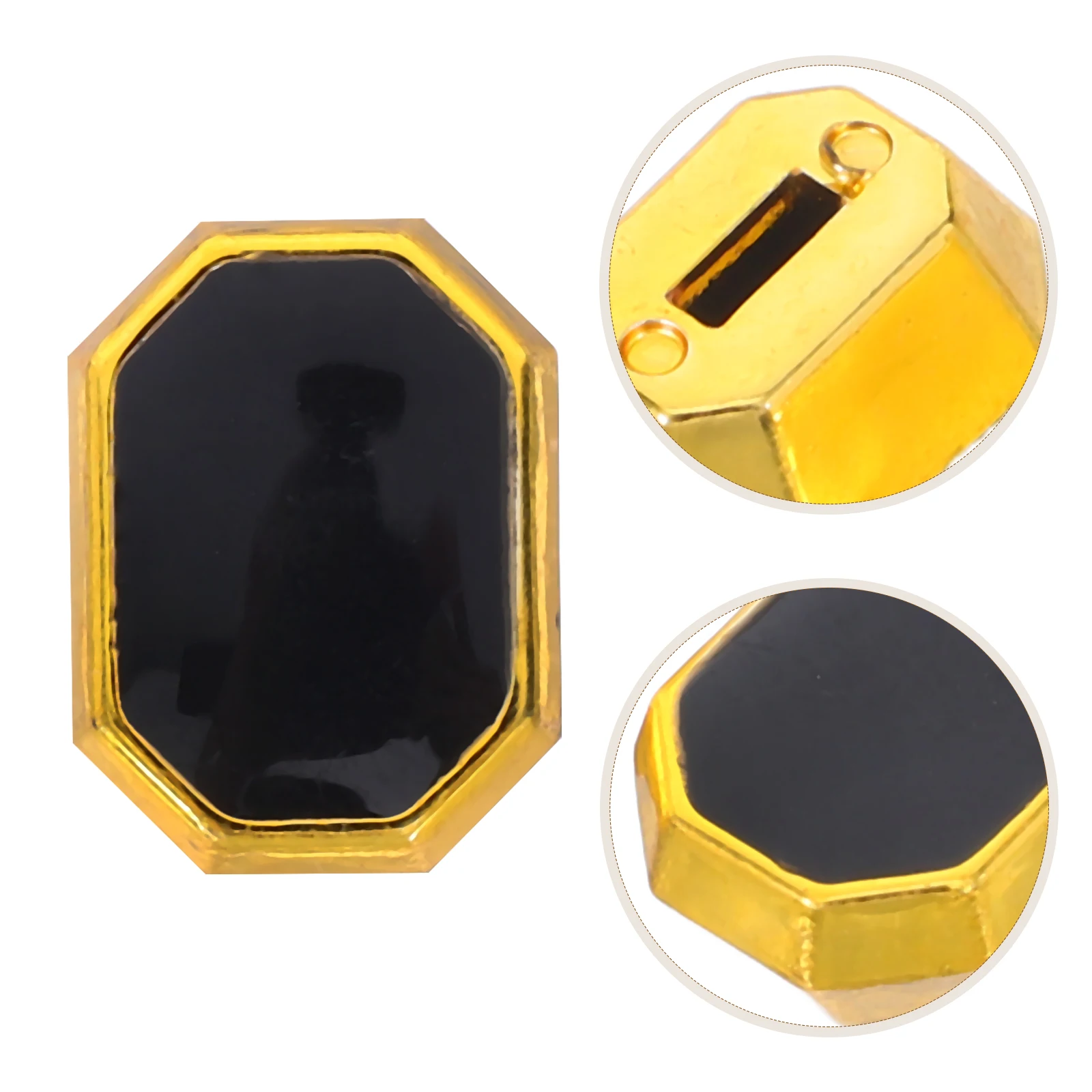 

2 Pcs Umbrella Switch Button Cap Long Handle Component Golden Plastic Replacement