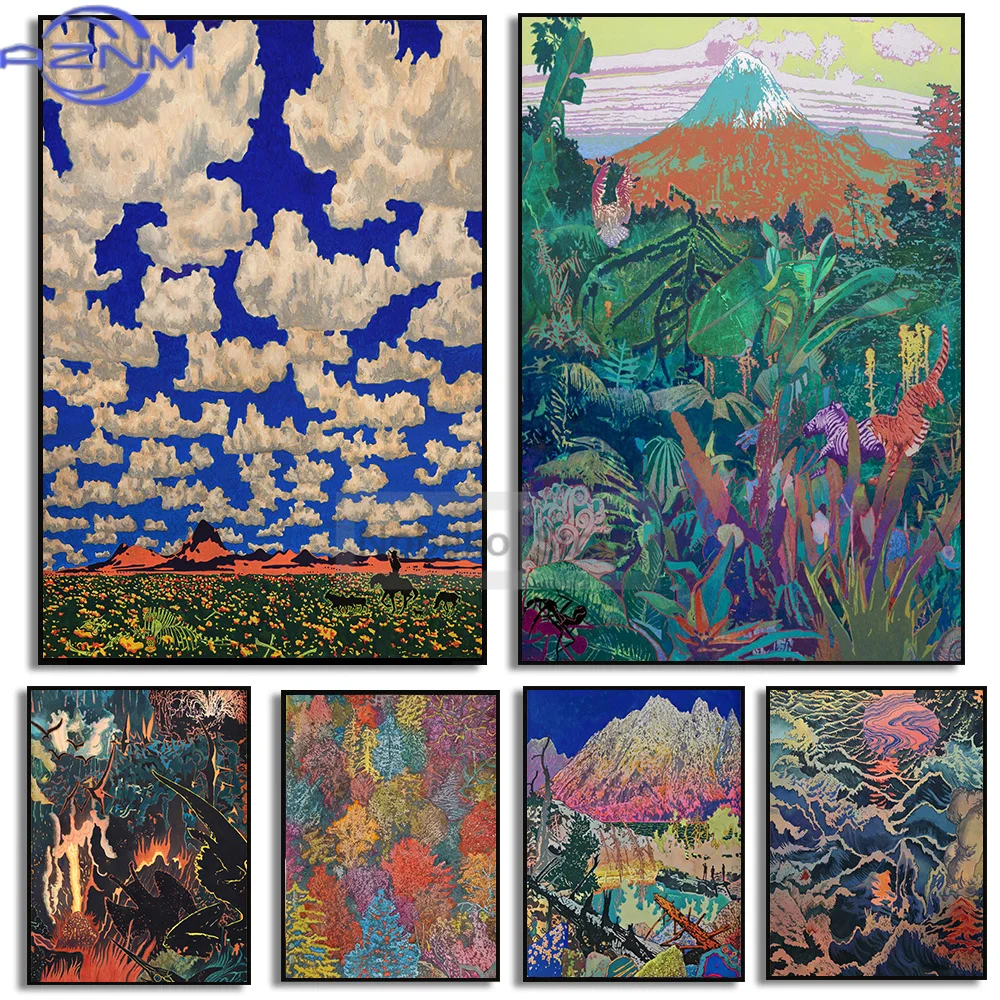 Modern Abstract Artist Aaron Morse Works Poster Collage Fantasy Strange Prints Canvas Painting Wall Art Pictures Home Room De