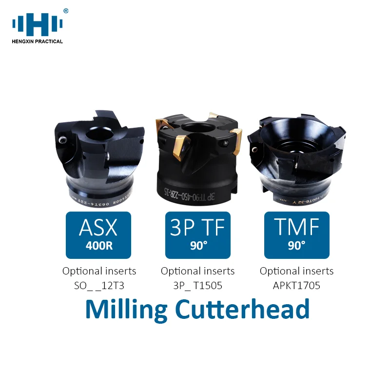 HENGXIN Milling Cutter Head ASX400R 3PTF90 TMF90AP17 Indexable End Mill Fast Feed Carbide Inserts CNC Lathe Turing Tools Machine