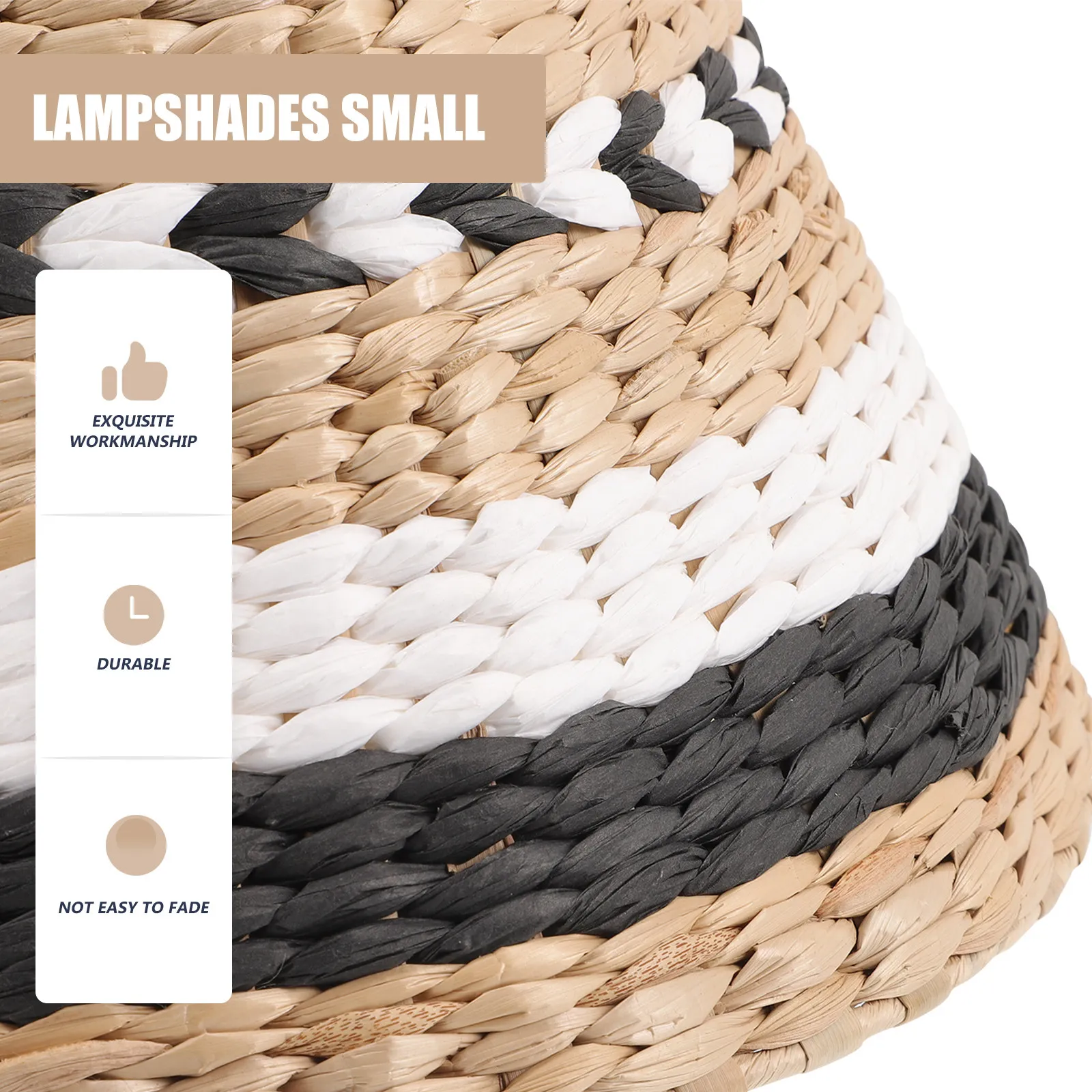 Woven Paper Lamp Shade Decorative Rustic Warm Atmosphere Dust Protective for Table Floor Wall Lamps Home Office Bedroom Study