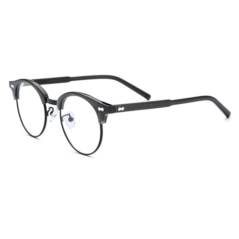 Belight Optical Classical Half Rimless Acetate with Metal Prescription  Men Women Eyeglasses Spectacle Frame Eyewear 19123