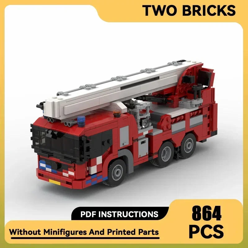 

Car Model Moc Building Bricks Dutch Fire Truck Aerial Platform Elevator Technology Blocks Gifts Christmas Toys DIY Sets Assembly