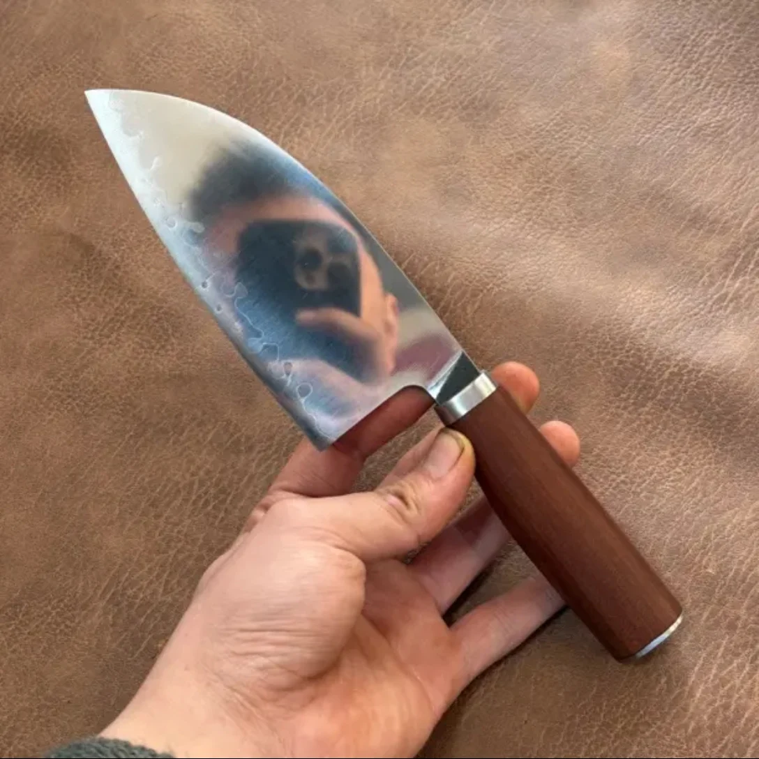 

5 Inch Deba Knife 3-layers DC53 Steel Single-edged Blade Chef Cleaver Slicing Utility Handmade Forged Kitchen Knife With Cover