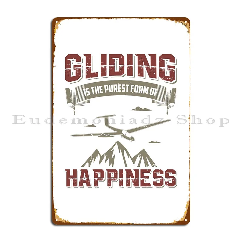 Gliding Glider Soaring Metal Plaque Poster Funny Wall Cave Printing Vintage Club Party Tin Sign Poster