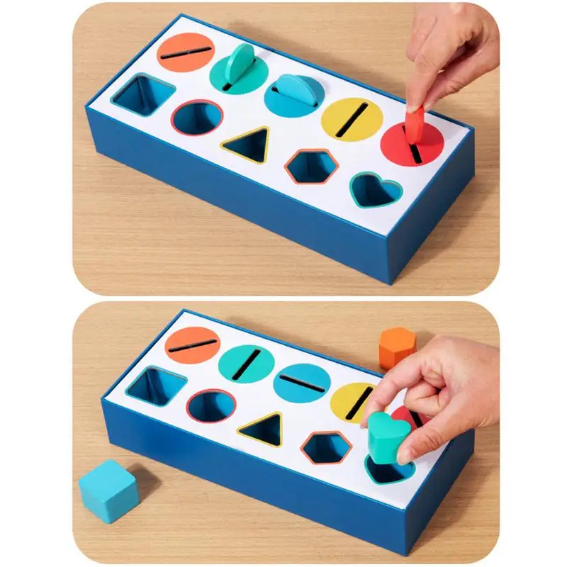 Juegos a juego para niños pequeños de 3 a 5 grados, clasificador de formas de madera, bloques de patrones, bloques educativos a juego, clasificación de colores, juguetes sensoriales para