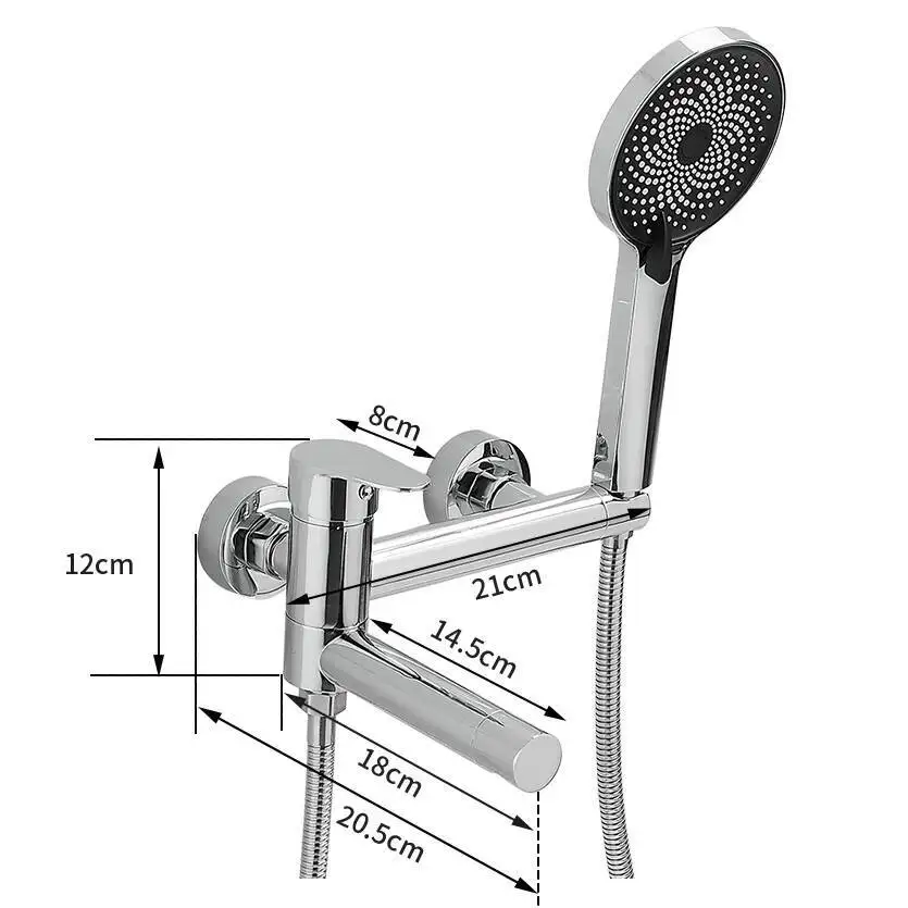 Bathtub Faucets Modern Black Bath Shower Set Unique Design Of Rotating Nozzle Mixer Tap Wall Mounted For Bathroom WF-877909