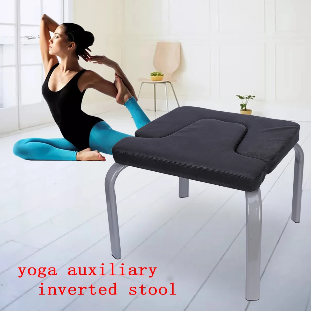 Yoga Chair Inversion Bench Stool Headstand Fitness Workbench for Home Gym Black