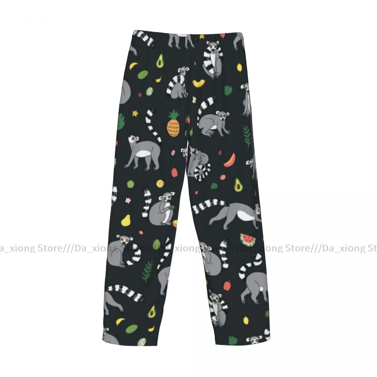 Pijamas con estampado de frutas y Lemurs para hombre, pantalones de salón, ropa de dormir