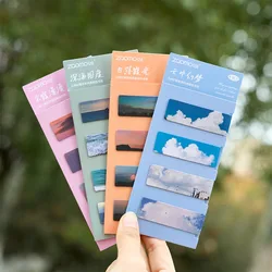 4Pcs Magnetic Bookmark Beautiful Scenery Sea Sky Art Page Folder for Books Readers Student Stationery Office School Supplies