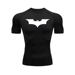 Men's Athletic Compression Shirts Athletic Quick Dry Breathable Rash Guard Athletic Tight Workout Tops Summer Men