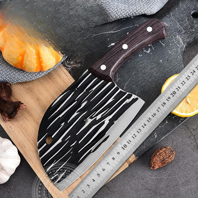 Knife forging hammer pattern fish head knife outdoor household stainless steel sharp slicing knife