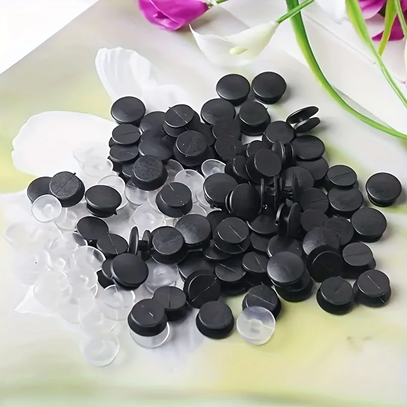 100/200Pcs Round Buckle Plastic Button Set For Hole Shoes, Garden Shoe Charms, Universal Fit Diy Fastener Accessories