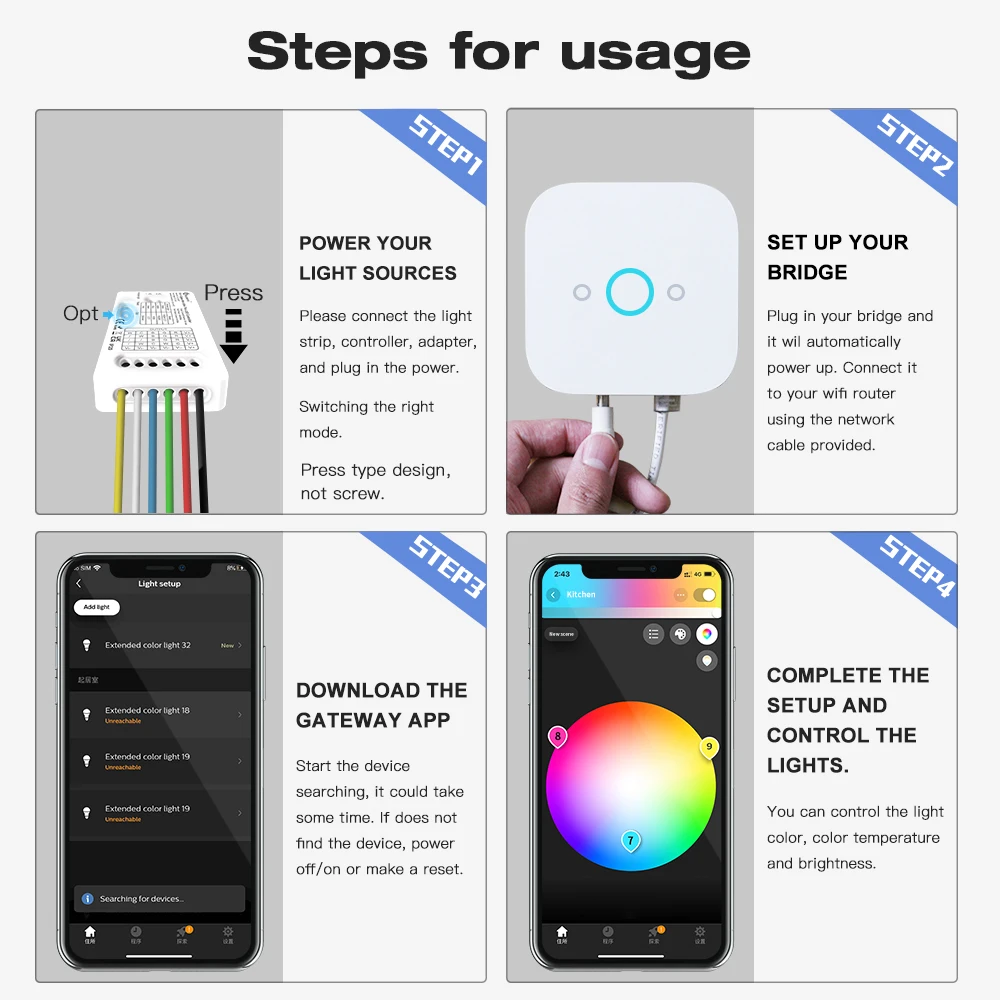 Gledopto WIFI Smart Home Controller 12V 24V DC Zigbee Mini Tuya Wireless Remote Control RGB CCT RGBW RGBCCT LED Strip Switch