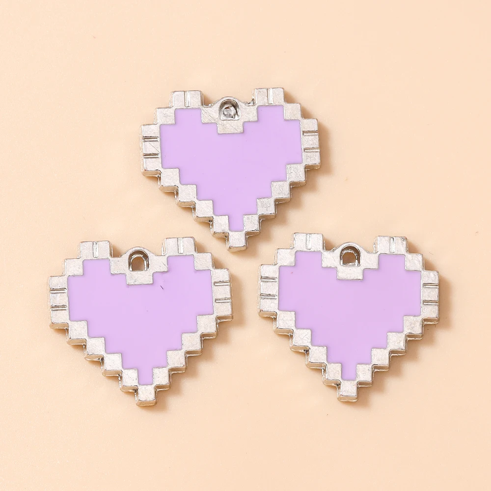 Leslie 20 Stück 20*22mm Bunte Herzanhänger für DIY Schmuckherstellung Zubehör Handgemachte Ohrringe Schlüsselanhänger Halsketten Anhänger – Detail 6