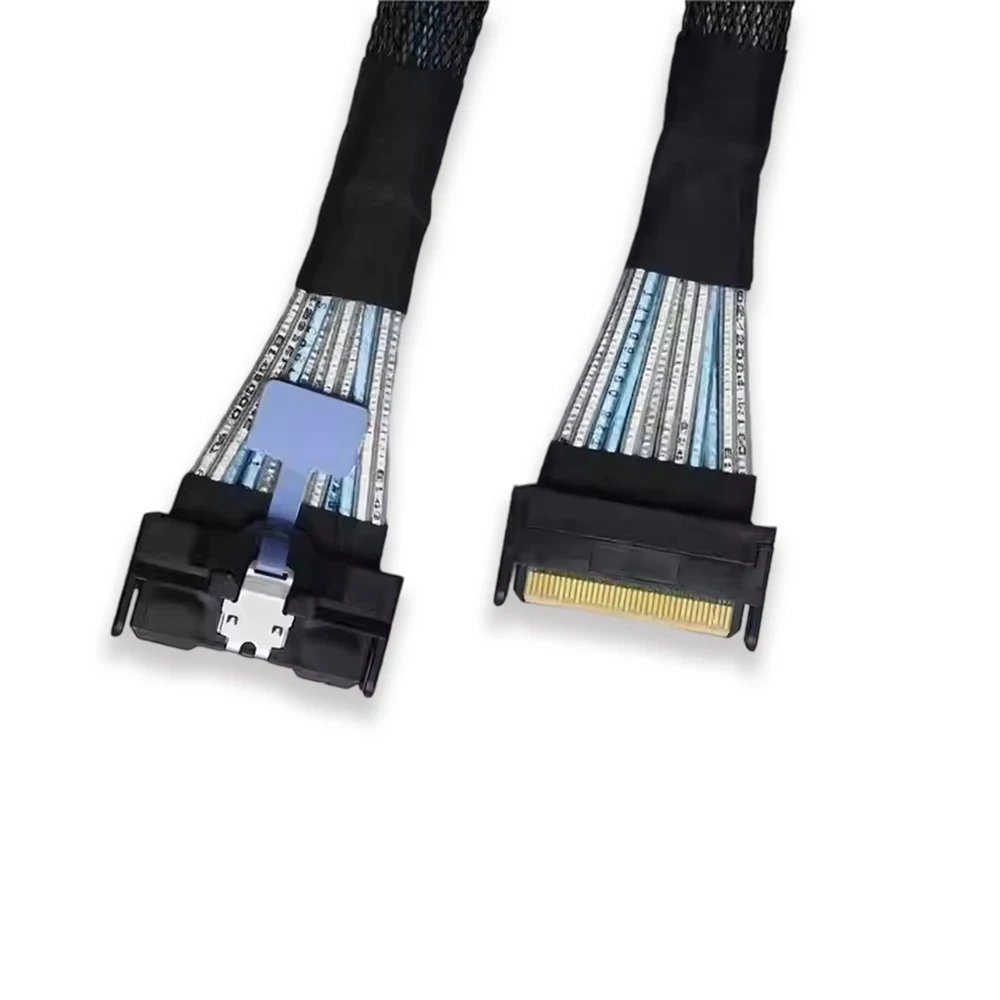 PCIe 5.0 MCIO 8i X8 고속 크로스오버 케이블 MCIO to MCIO 8X 남성-남성 연결 케이블 NVMe PCI-E GEN5.0 32Gbps