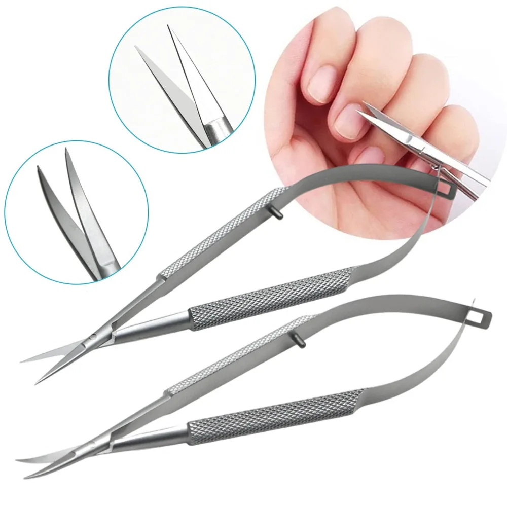 

Новые круглые кусачки для кутикулы из нержавеющей стали, прямые маникюрные ножницы для удаления омертвевшей кожи, инструменты для красоты и ухода за бровями