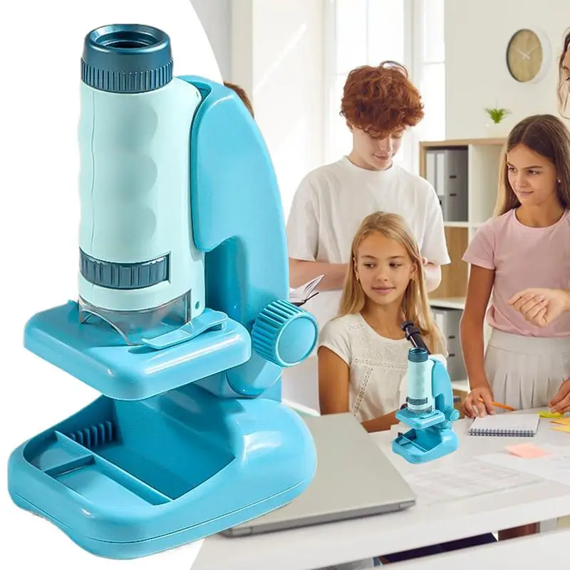 Microscopio para niños, experimento educativo, microscopio con luz Led, actividad de desarrollo temprano, experimento, juguete de aprendizaje para 2