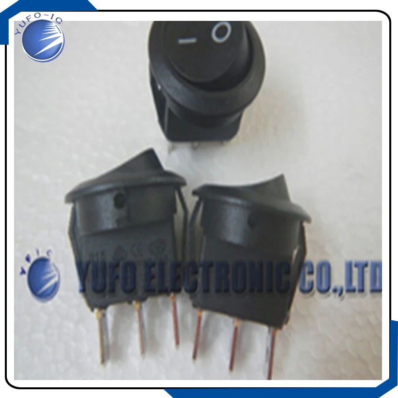 Free Shipping One Lot 10pcs, 125V-250v ROUND SCREEN ROCKER SWITCH 9CB