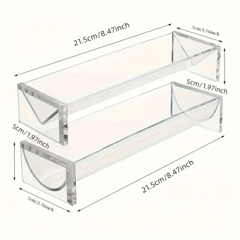 Acrylic Clear Cracker Serving Trays Set of 2 Rectangular Food Display Holders, Transparent Cracker Dish Stands, Practical Serving Accessories Suitable for Household Dining, Holiday Parties and Matched Charcuterie Board Platters for Snacks