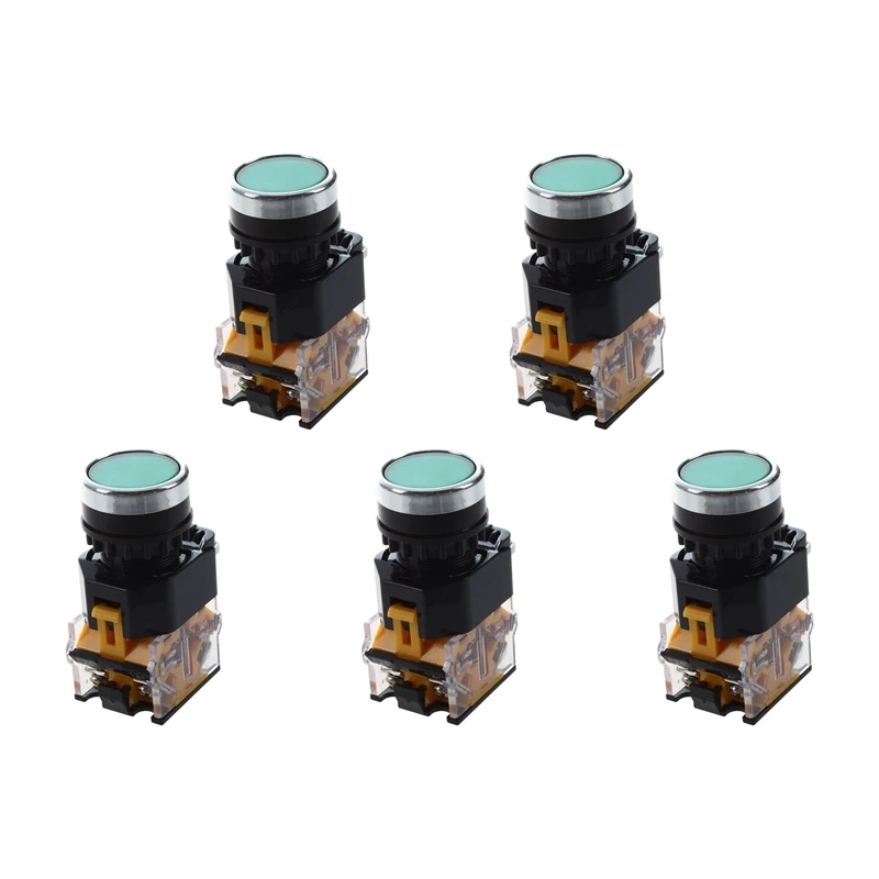 5X LA38-11/203 Push Button Momentary Heavy Duty Power Press Switch Green