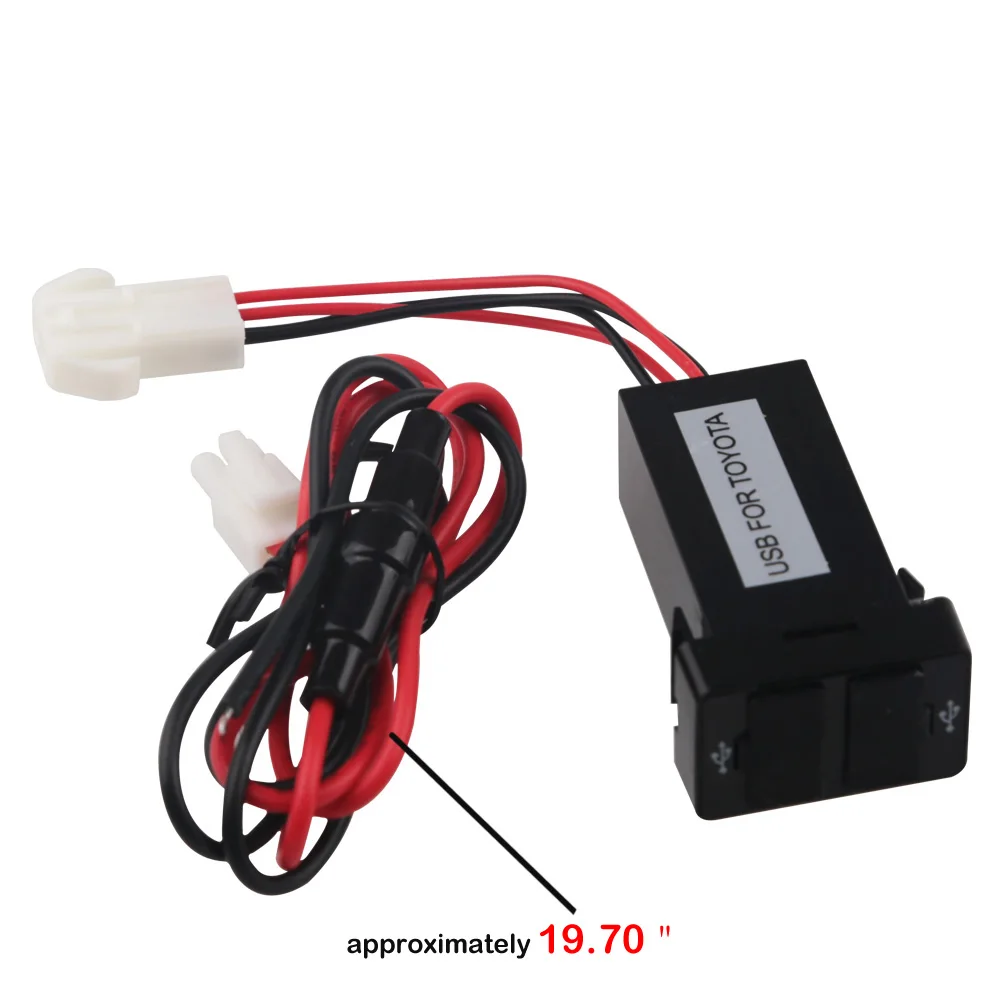 For TOYOTA Dual Usb Car Charger Usb 2.1A 2 Port 12v 24v Interface Auto Power Adapter Dashboard Socket Car Modification
