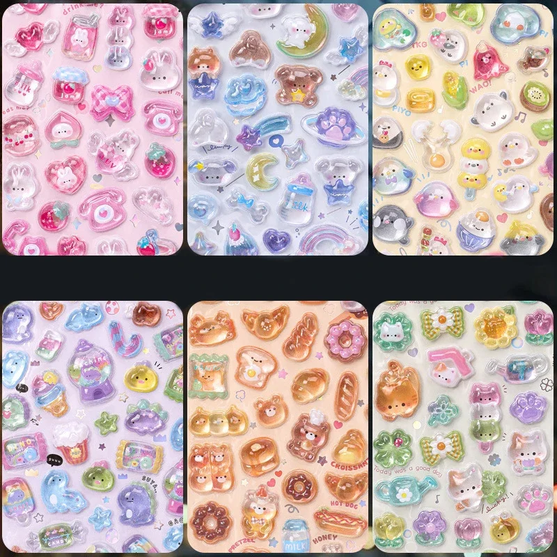 Kawaii 3D Relief Stickers Cute Cartoon Deco Stickers DIY Phone Luggage Motorcycle Laptop Suitcase Decal Sticker Phone Sticker - Image 4
