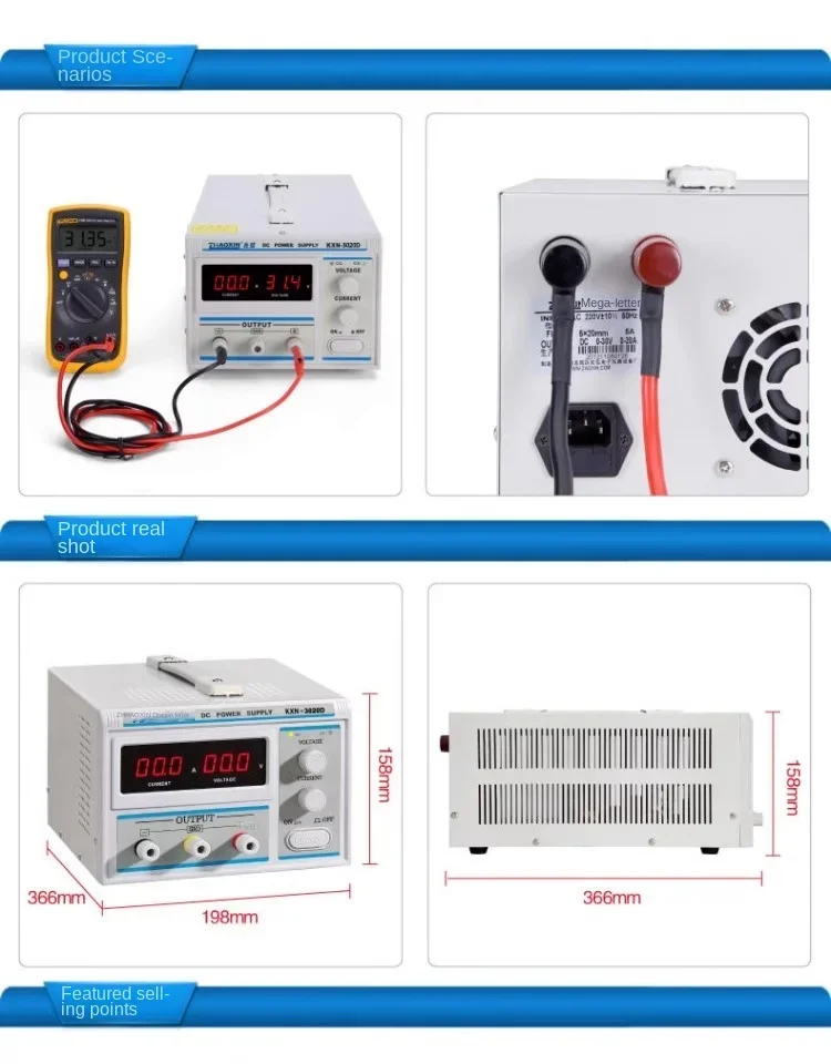 Imagem -04 - Regulated Power Supply Variável e Ajustável 30v 20a Entrada 220v Precisão Kxn3020d dc