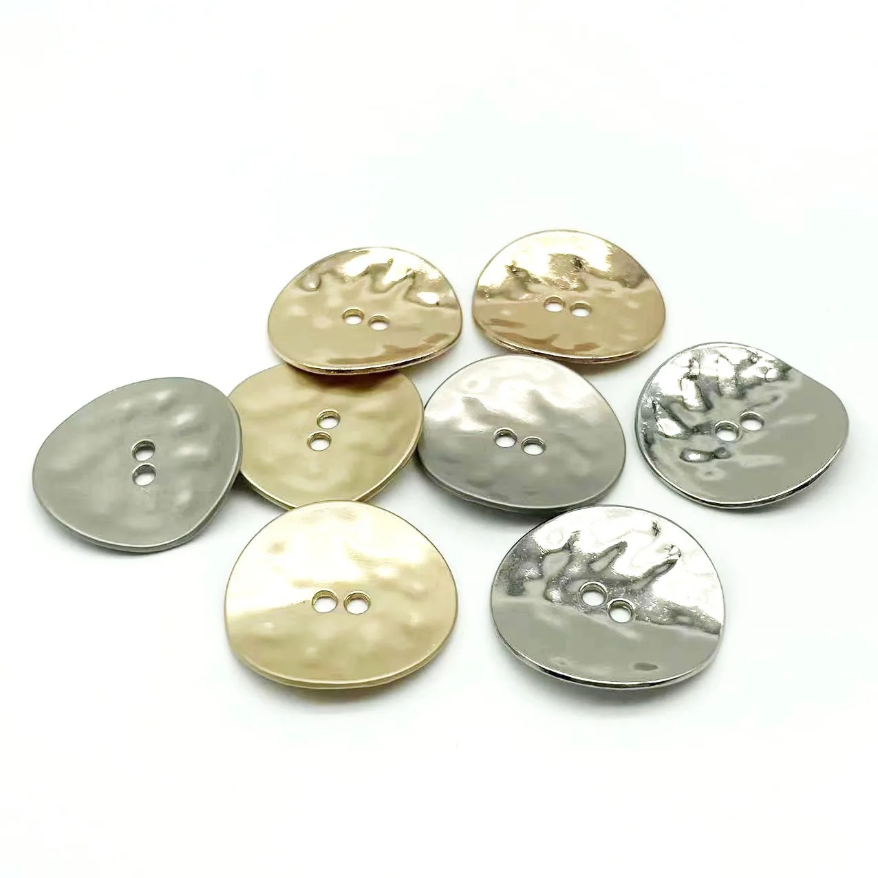 12Pcs/lot 15-30mm Wholesale circular concave double eye metal button coat suit sweater shirt knitted button N634
