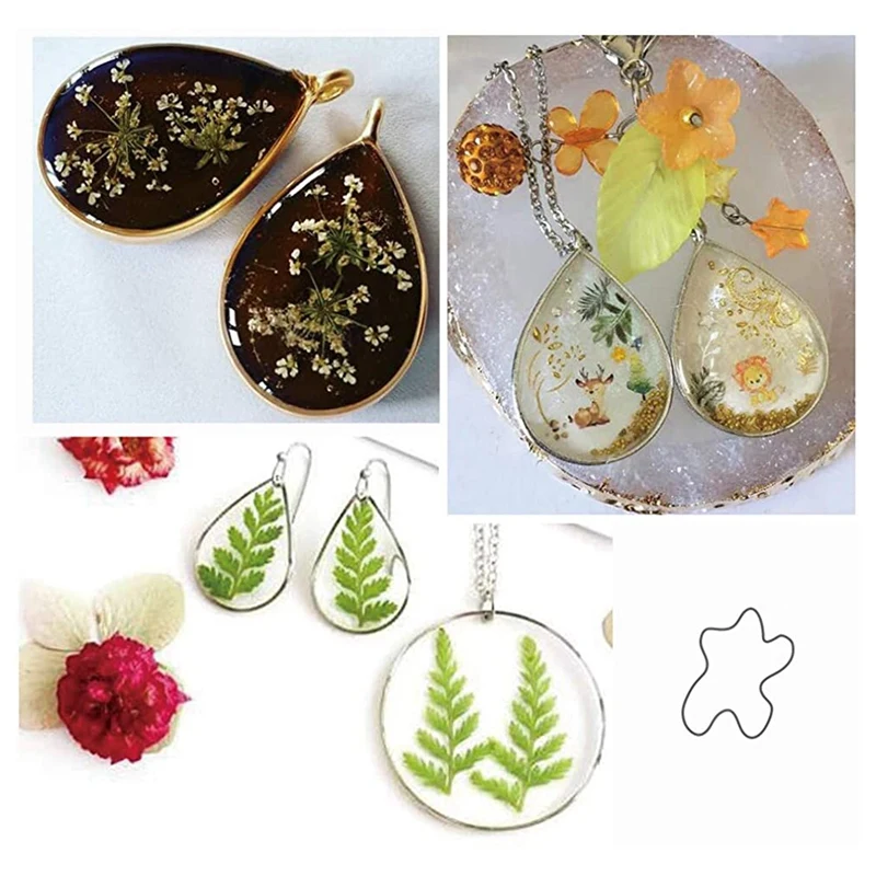 Hollow Mold Pendants Assorted Geometric Pressed Flower Frame DIY Craft For Resin Earring Necklace