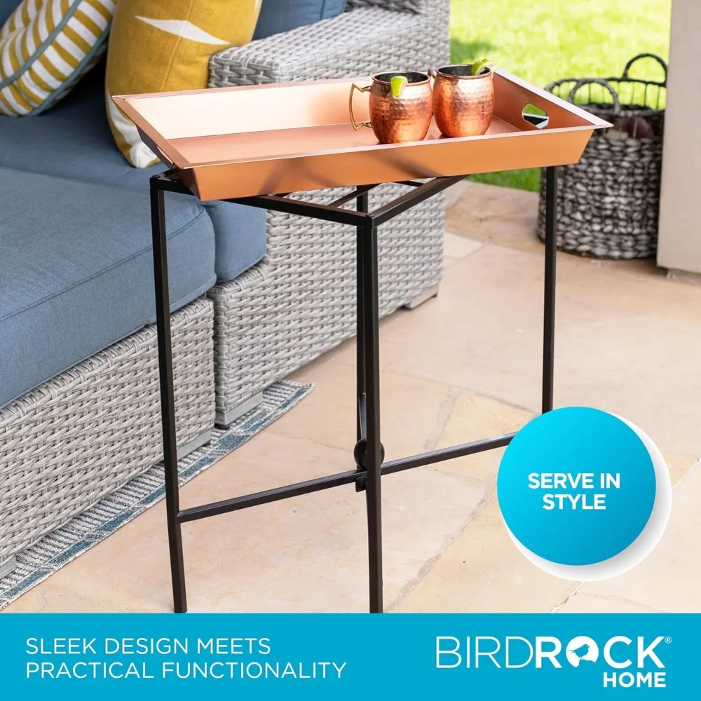 طاولة صينية بتلر من HOME مع سطح قابل للإزالة - حامل معدني مستطيل كبير للحلوى والمقبلات وأطباق الطعام والتقديم