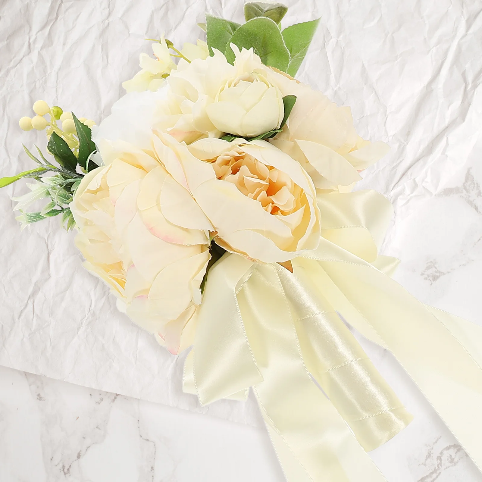 

Artificial Bridal Bouquet Wedding Flowers Bridesmaid Decorative Bouquet Bride Home Office UseNatural Color Transition