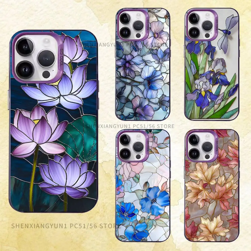

Glass Flower Phone Case For IPhone 17 16e 16 15 14 13 12 Pro Max X XS MAX Back Cover